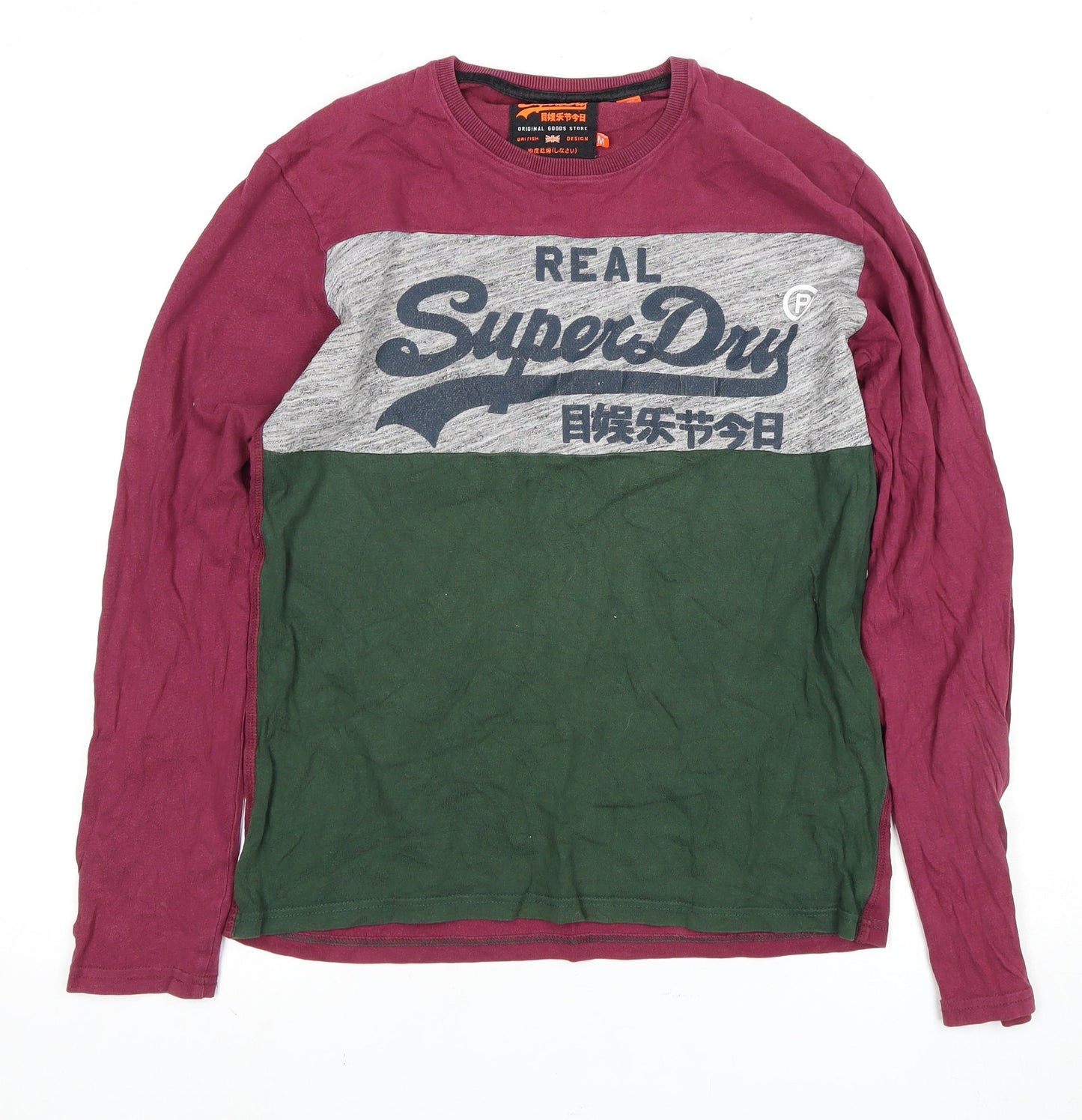 Superdry Men's Multicoloured Medium Crew Neck Long Sleeve T-Shirt