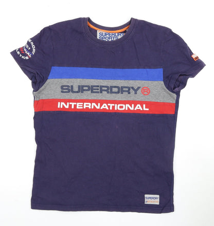 Superdry Men's Blue Graphic Print Sports T-Shirt, M