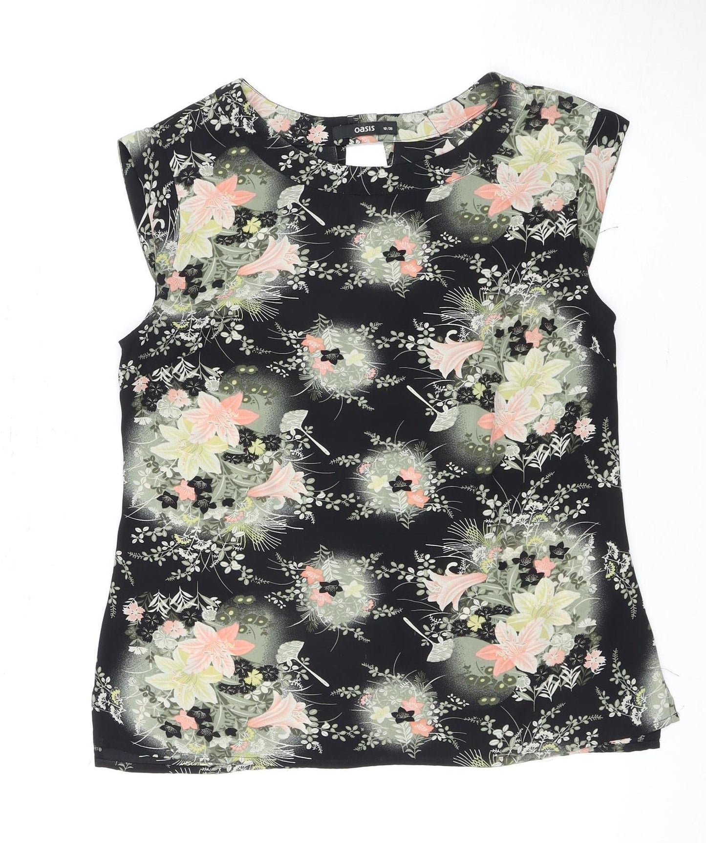 Womens UK Size 10 Oasis Black Camisole Blouse