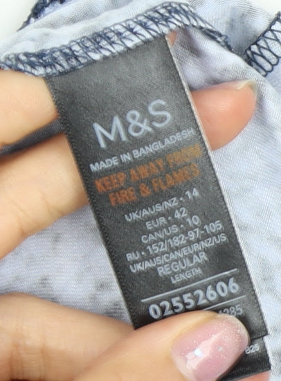 Marks and Spencer Blue Animal Print Dress, 14, Women