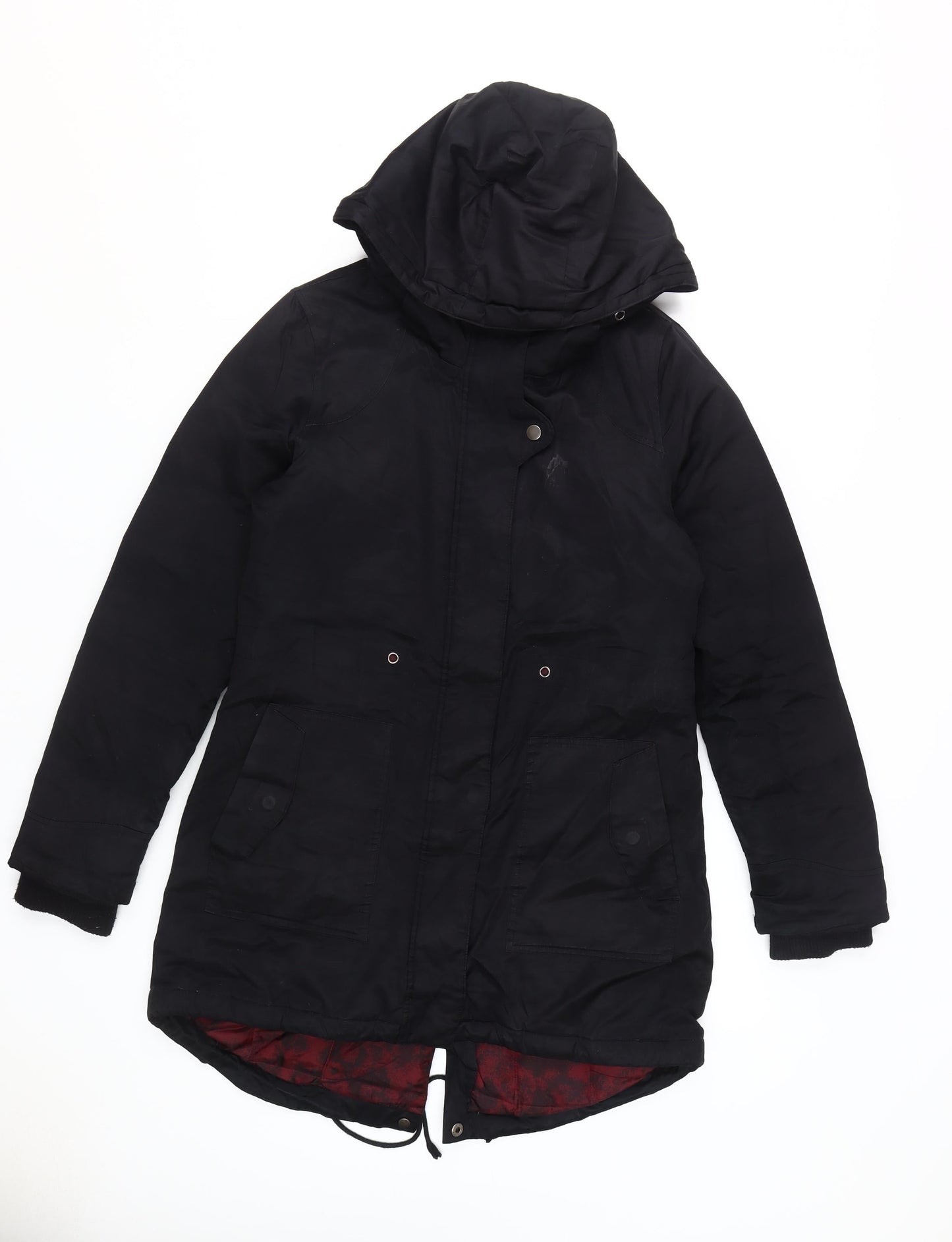 Womens UK Size M VILA Black Parka Coat