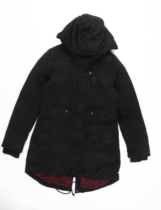 Womens UK Size M VILA Black Parka Coat