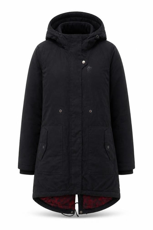 VILA Women's Black Parka Coat M - Hooded, Winter Ready