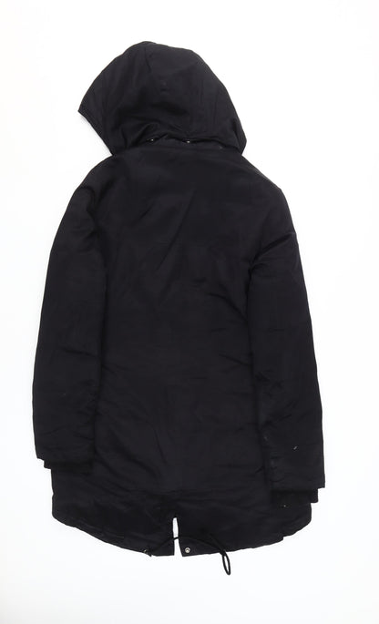 Womens UK Size M VILA Black Parka Coat