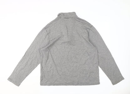 Lands' End Unisex Adults Grey Striped Pullover Sweatshirt XL