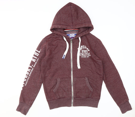 Superdry Men's Red Hoodie M Full Zip Fleece