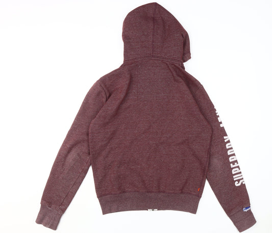 Superdry Men's Red Hoodie M Full Zip Fleece