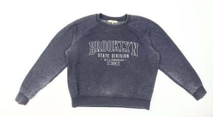 Next Unisex Adults Blue Pullover Sweatshirt Size 12