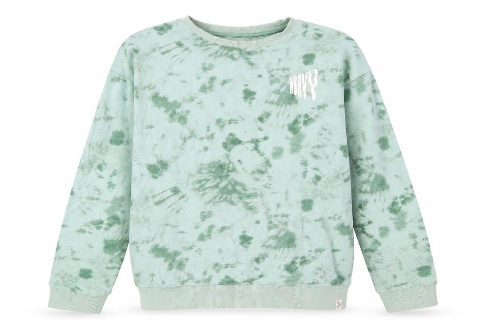 Front view of John Lewis girls’ green pullover sweatshirt, size 12, years