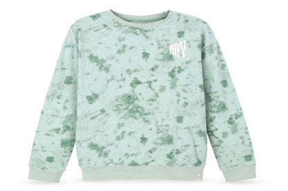 Front view of John Lewis girls’ green pullover sweatshirt, size 12, years