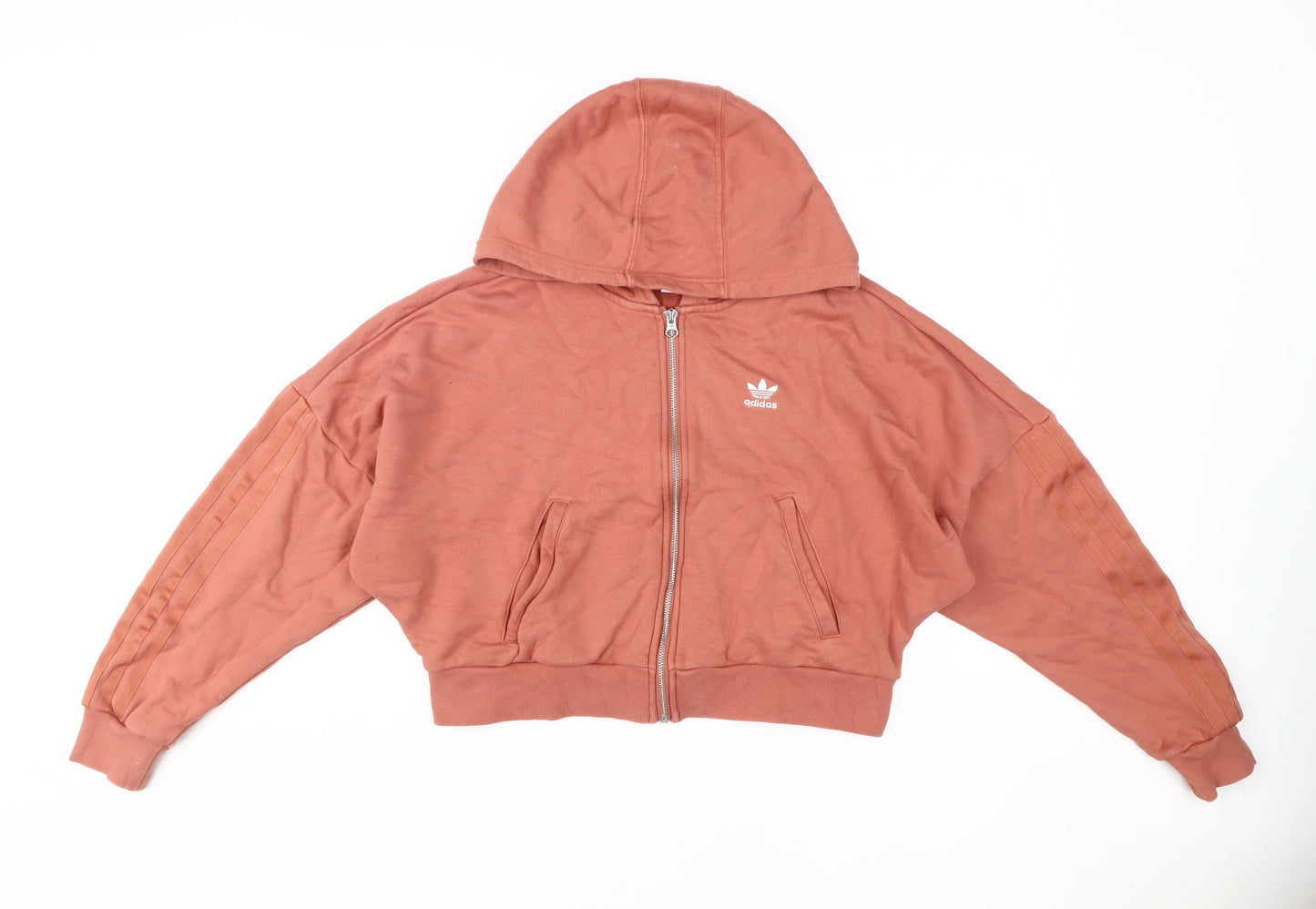 Adidas Women's Pink Full Zip Hoodie Size 8