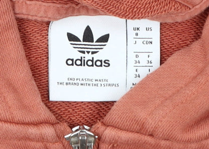 Adidas Women's Pink Full Zip Hoodie Size 8
