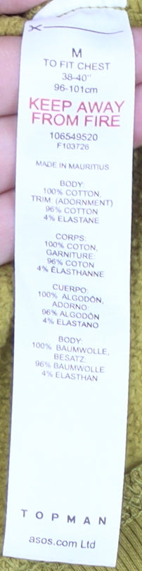 Topman Men's Gold Pullover Sweatshirt - Medium