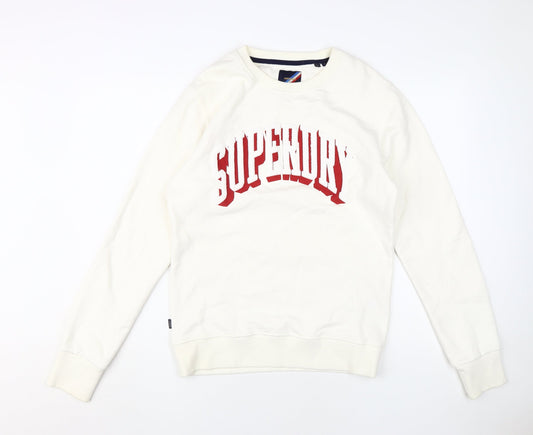 Superdry Men's White Pullover Sweatshirt S