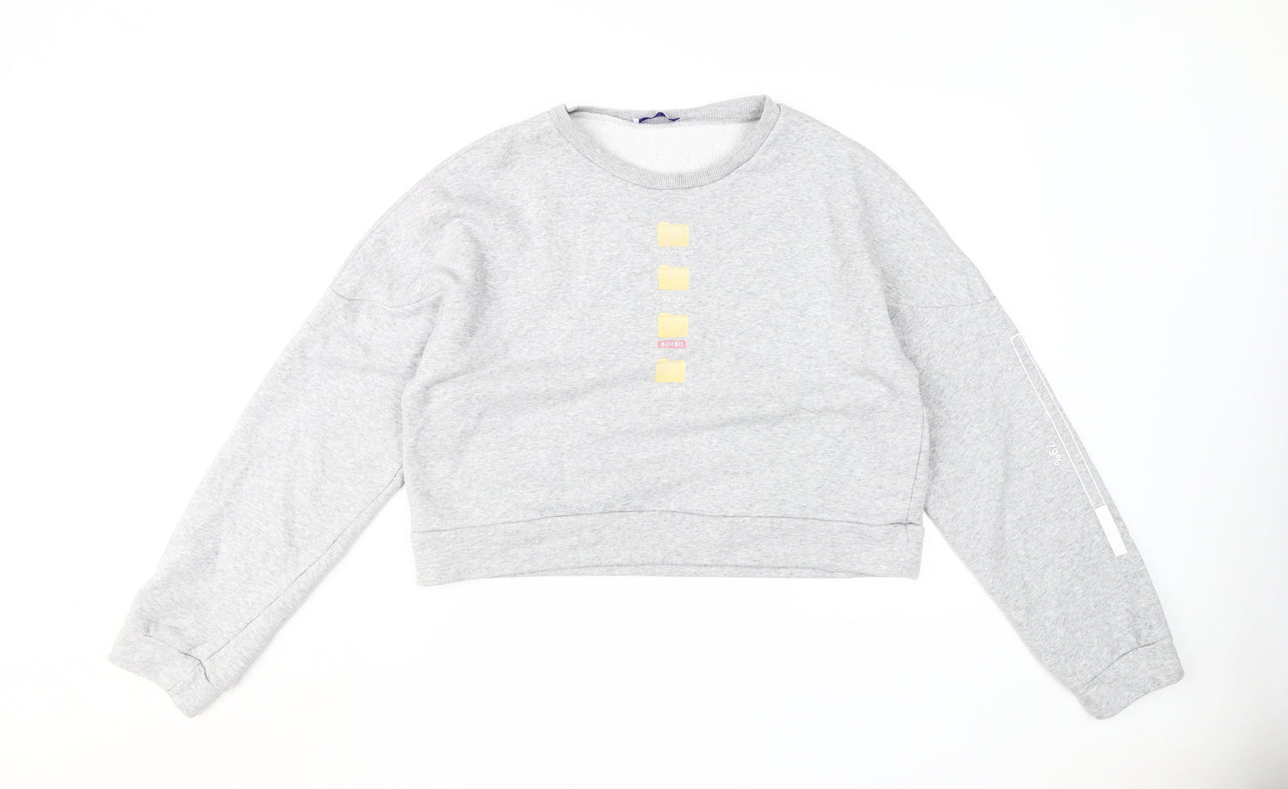 Zara Women's Grey Pullover Sweatshirt, Size S