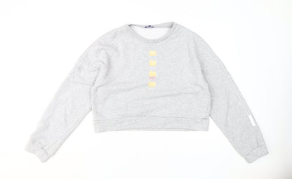 Zara Women's Grey Pullover Sweatshirt, Size S