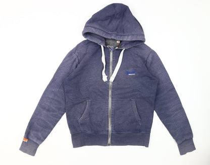 Mens UK Size M Superdry Blue Full Zip Hoodie