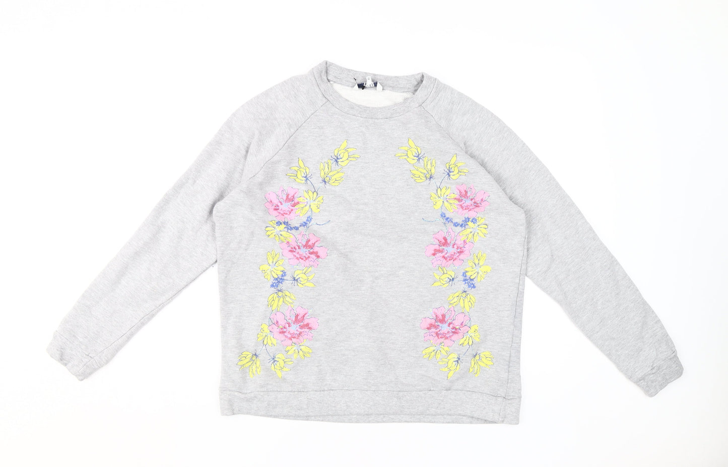 Dickins & Jones Women's Grey Floral Pullover Sweatshirt M
