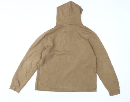 H&M Boys Brown Pullover Hoodie, Size 14 Years, Graphic Print