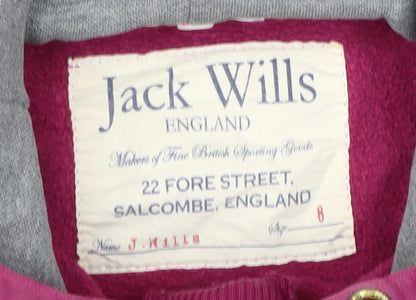 Womens UK Size 8 Jack Wills Pink Pullover Hoodie