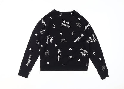 Womens UK Size 2XS Disney Black Pullover Sweatshirt