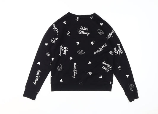 Womens UK Size 2XS Disney Black Pullover Sweatshirt