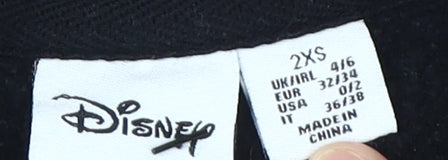 Womens UK Size 2XS Disney Black Pullover Sweatshirt