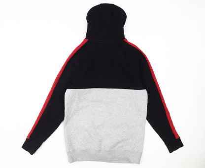 BADR Men's Black & Grey Pullover Hoodie, Size S, Logo Accent