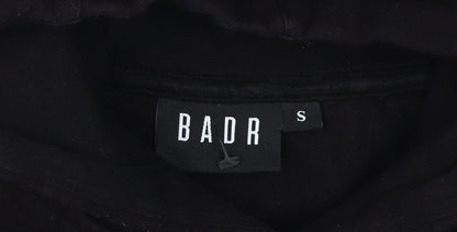 BADR Men's Black & Grey Pullover Hoodie, Size S, Logo Accent