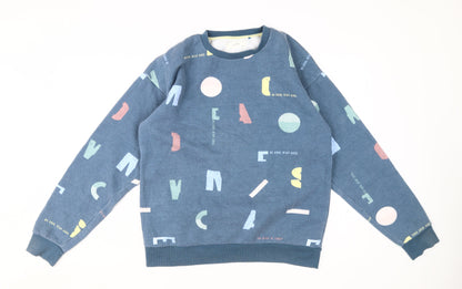 Reserved Boys Blue Graphic Print Pullover Sweatshirt L