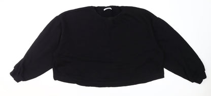 Zara Women's Black Pullover Sweatshirt M