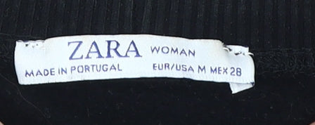 Zara Women's Black Pullover Sweatshirt M