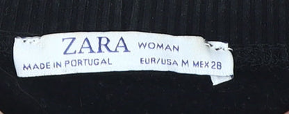 Zara Women's Black Pullover Sweatshirt M