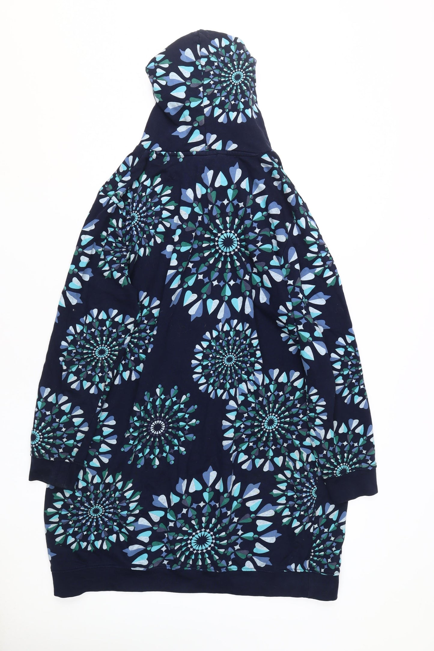 John Baner Women's Blue Geometric Hoodie L
