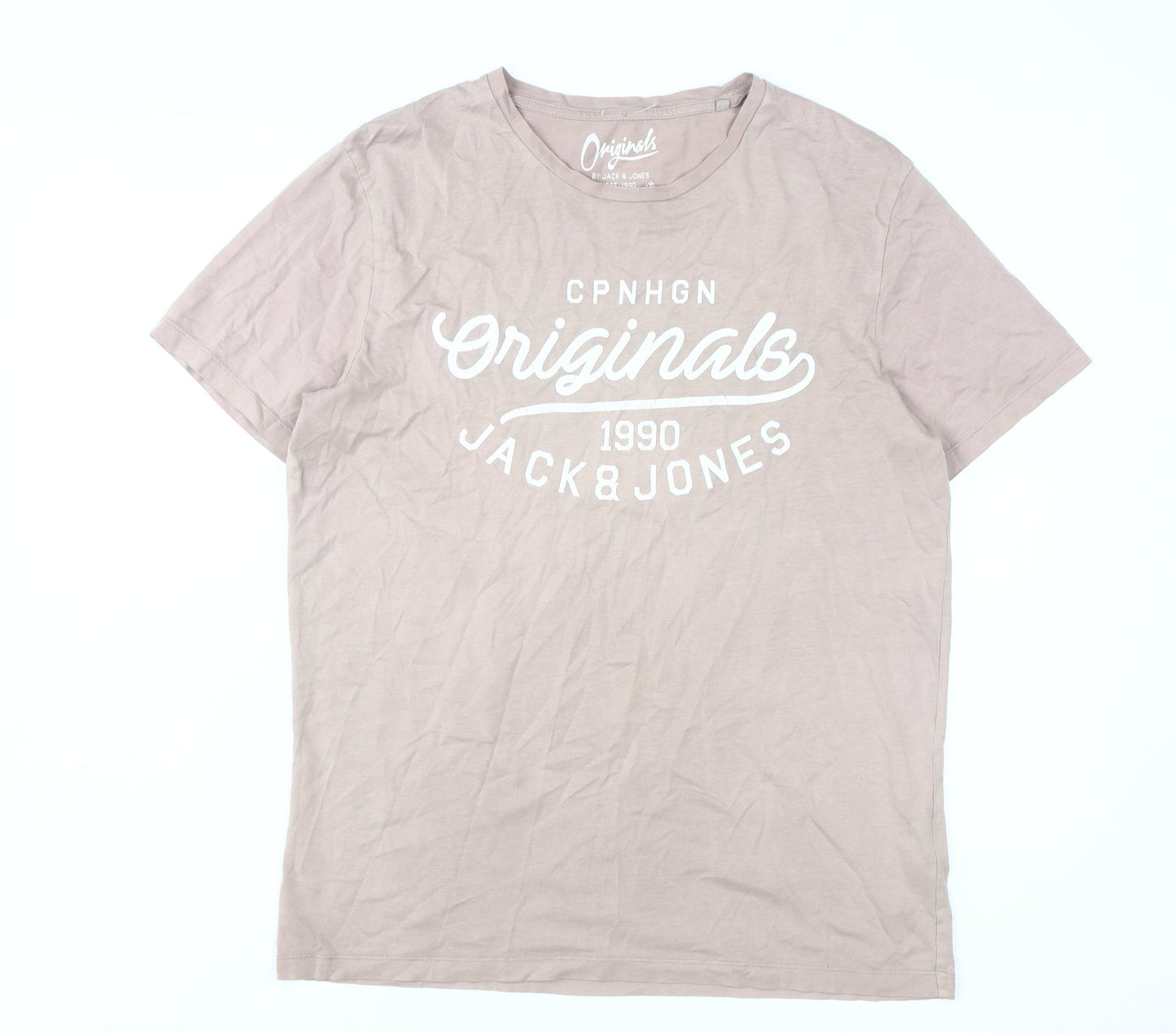Mens UK Size L JACK & JONES Beige  T-Shirt
