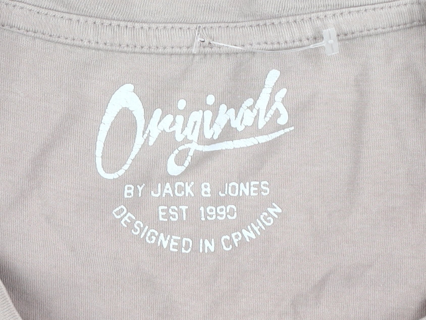 Mens UK Size L JACK & JONES Beige  T-Shirt