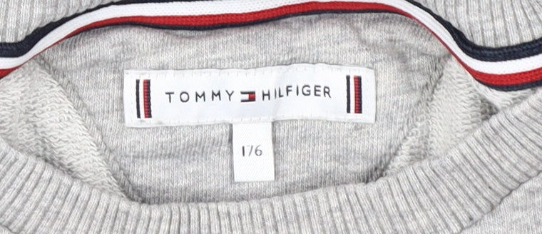 Tommy Hilfiger Boys Grey Logo Sweatshirt - Size 16 Casual