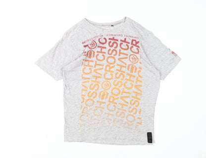 Mens UK Size L Crosshatch Grey  T-Shirt