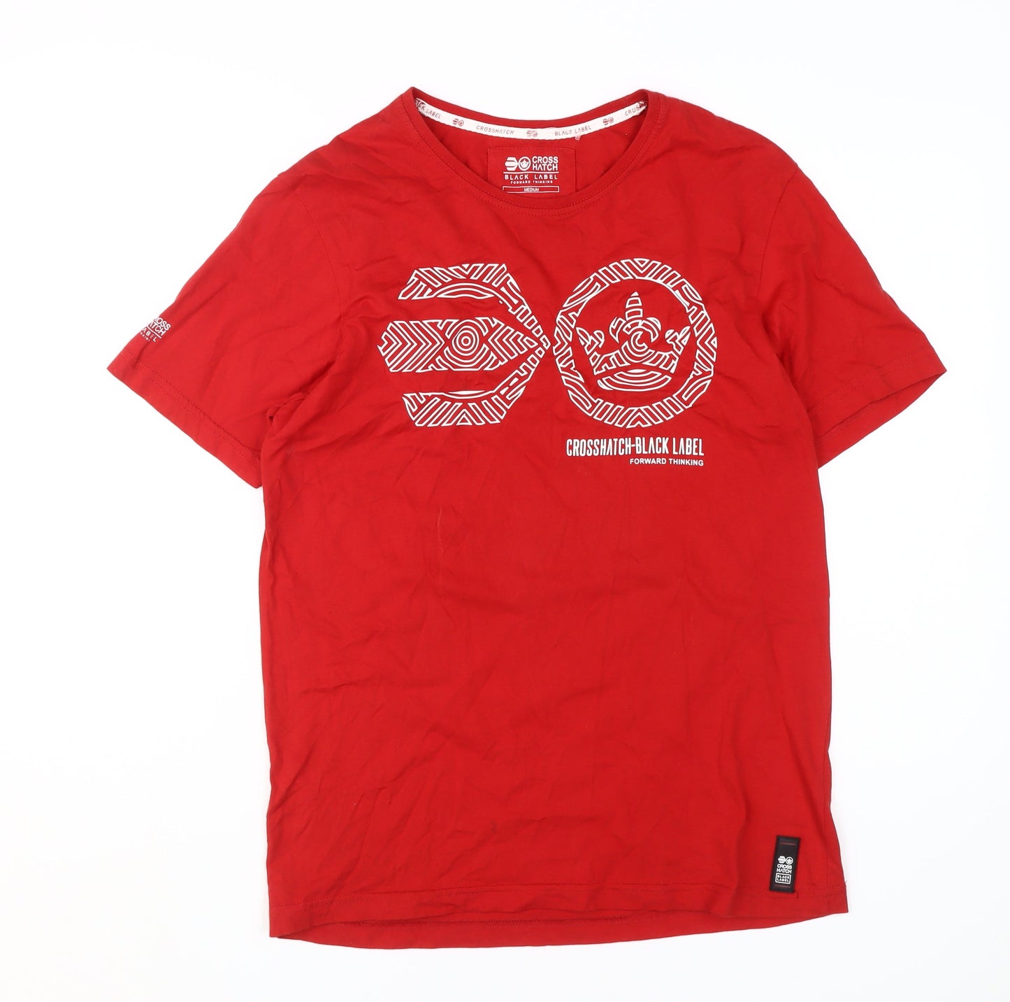 Mens UK Size M Crosshatch Red  T-Shirt