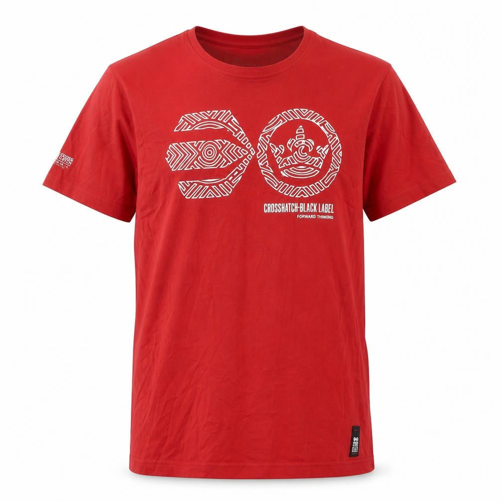 Mens UK Size M Crosshatch Red  T-Shirt