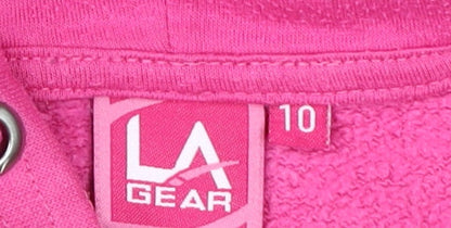 Womens UK Size 10 LA Gear Pink Pullover Hoodie