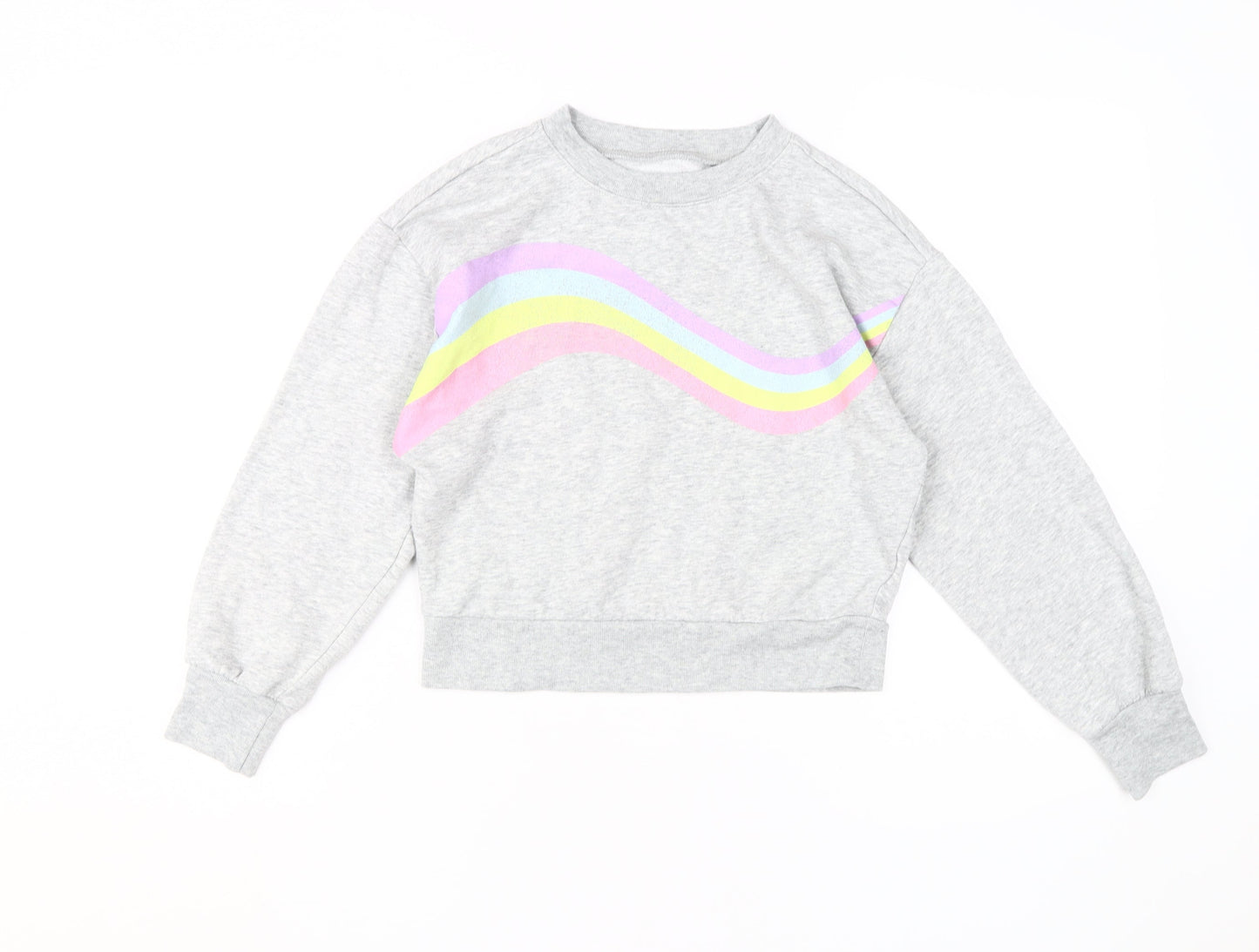 GAP Kids Grey Rainbow Sweatshirt, Girls L, Pullover Style