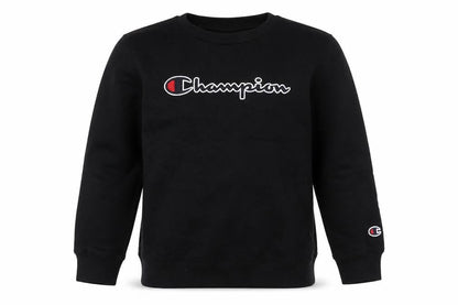 Front view of Champion boys’ black logo sweatshirt 9-10 years