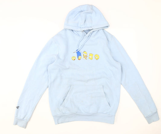 The Simpsons Men's Blue M Pullover Hoodie - Cartoon Style