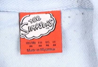 The Simpsons Men's Blue M Pullover Hoodie - Cartoon Style