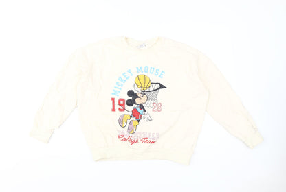 Womens UK Size 12 Disney Beige Pullover Sweatshirt