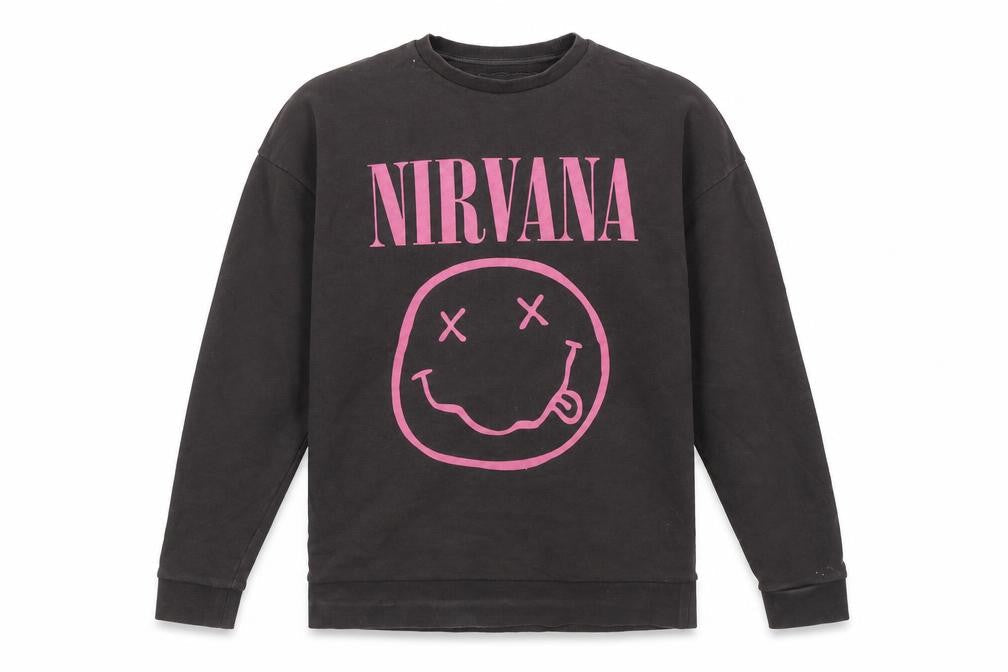 Front view of ASOS Nirvana Black XS Pullover Sweatshirt unisex