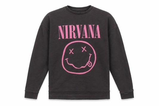 Front view of ASOS Nirvana Black XS Pullover Sweatshirt unisex