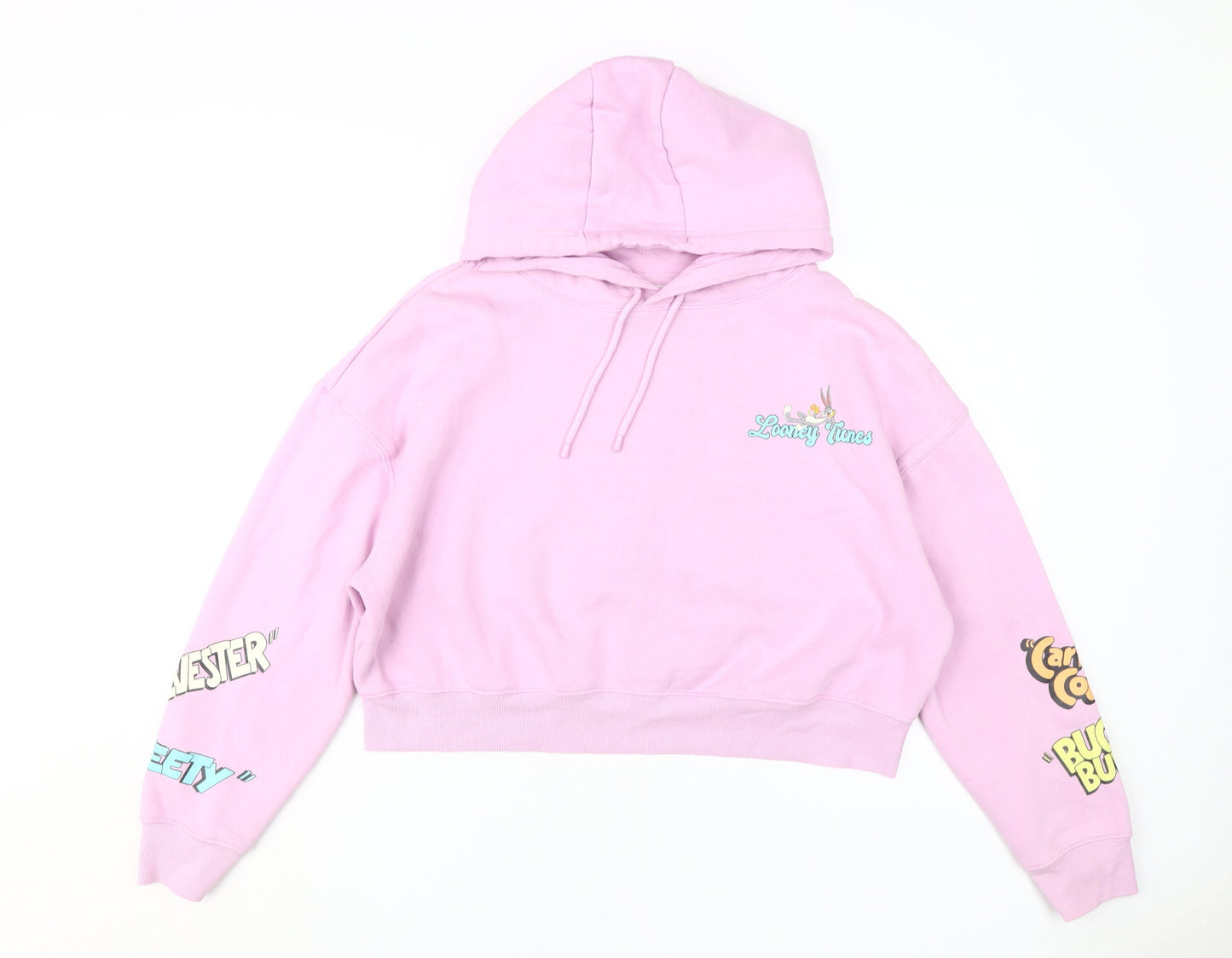 Womens UK Size M Looney Tunes Pink Pullover Hoodie