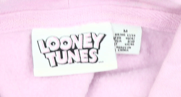 Womens UK Size M Looney Tunes Pink Pullover Hoodie